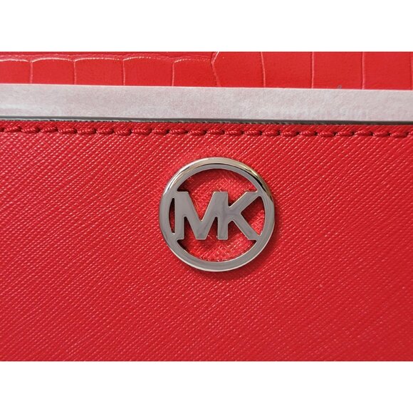 MICHAEL Michael Kors Jet Set Glam Leather Crossbody Bag BRIGHT RED - Picture 6 of 9